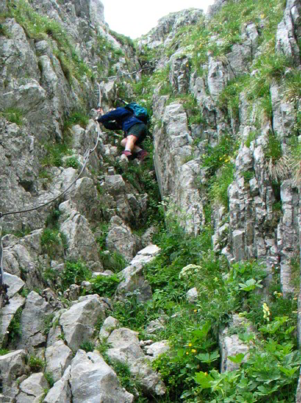 Kettensicherung beim Aufstieg zum Fronalpstock