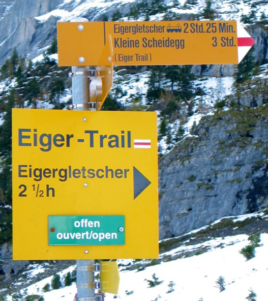 Einstieg zum (verschneiten) Eigertrail