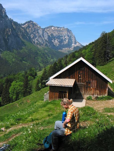 Alp beim Anstieg zum Hirzli: Pause!