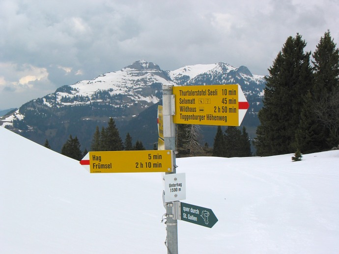 Wegweiser bei Unterhag