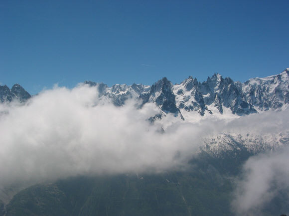 Nebelschwaden am Mont Blanc