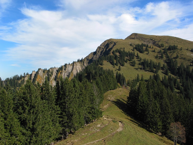 Blick vom Gratweg Richtung Mörzelspitze