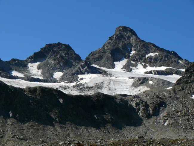 Flüela-Wisshorn und die verbliebenen Gletschermassen