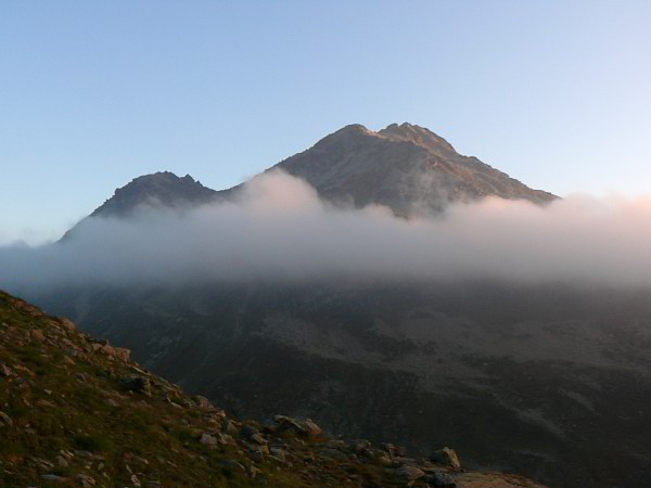 Flüela Wisshorn beim Sonnenaufgang