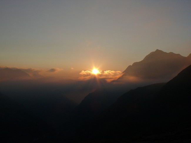 Sonennaufgang am Flüelapass