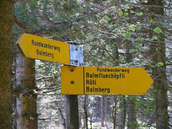 Wanderwegweiser zur Röti