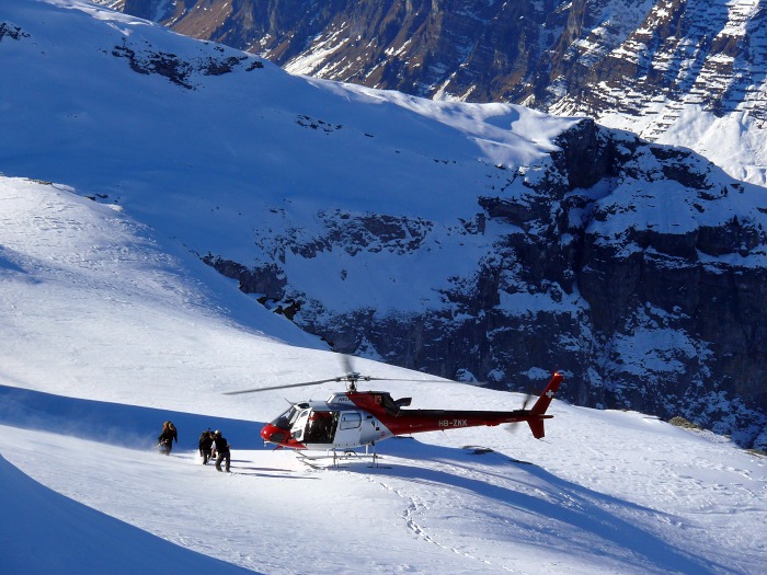Helikoptertransport zur Leglerhütte