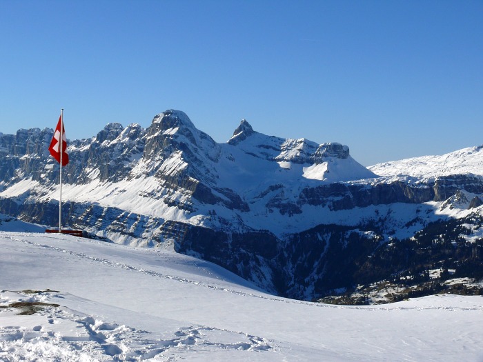 bei der Leglerhütte, Blick zum Ortstock und Höch Turm