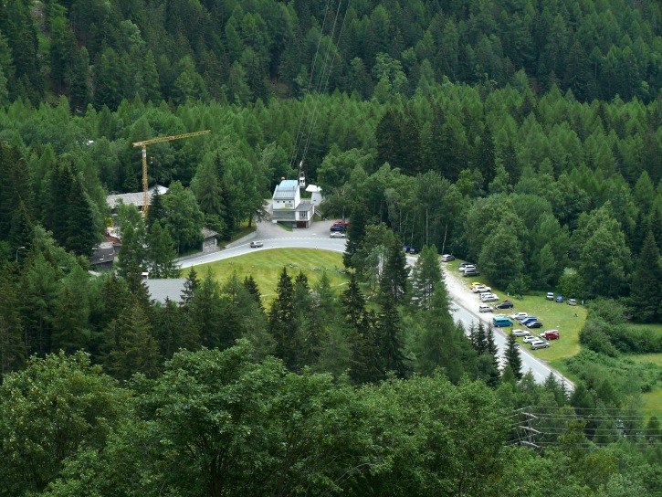 Talstation der Albigna-Seilbahn