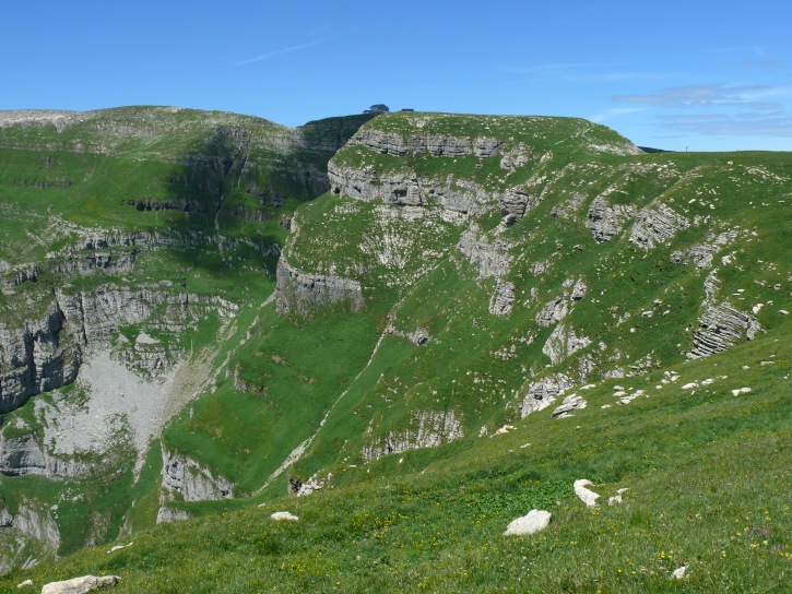 Chäserrugg und Abstiegsroute zur Tschingla-Alm