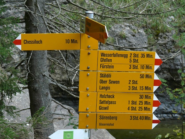 Abzweigung Chessiloch bzw. Fürstein